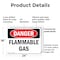 Signmission Flammable Gas Danger Sign, Plastic, 24in W x 18in L, 2PK OS-2PACK-DS-P-1824-L-1234 - alternate 7